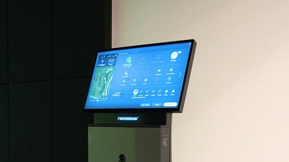 Simulator kiosk with touchscreen